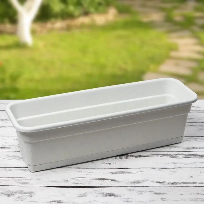 Ящик балконный для цветов, 12 л, 60&times;20&times;17 см, пластиковый, цвет мраморный