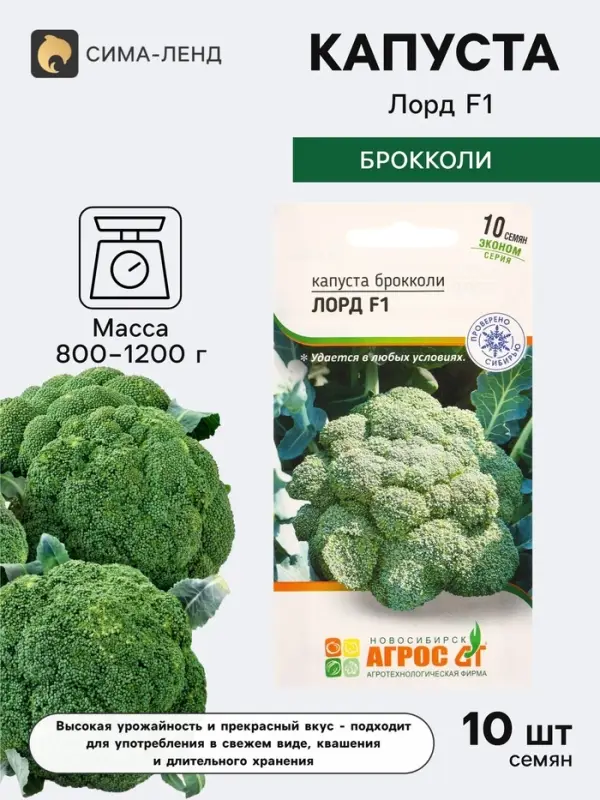 Семена Брокколи, &laquo;Лорд&raquo;, F1, 10 шт., Seminis, &laquo;Агрос&raquo;