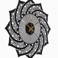 Часы настенные интерьерные &laquo;Вихрь&raquo;, бесшумные, плавный ход, d=40 см, металл, чёрные