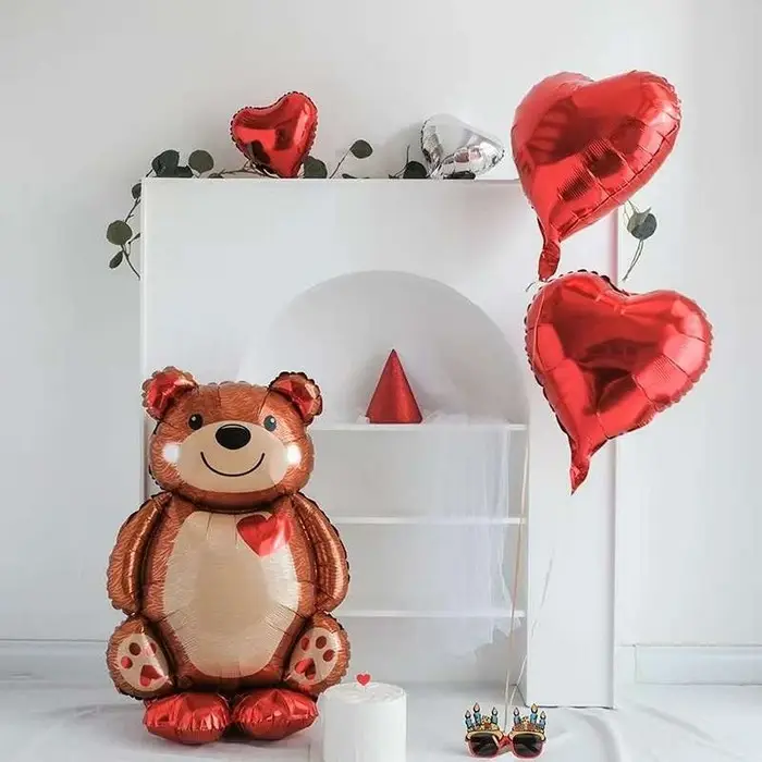 Шар воздушный фольгированный 18" «Сердце», цвет красный