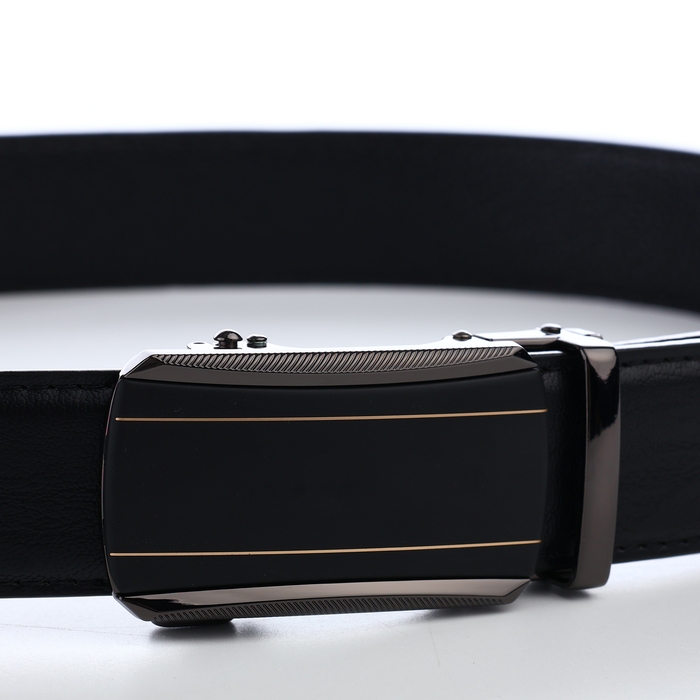 Ремень мужской, ширина 3,6 см, пряжка автомат, цвет чёрный Ремень мужской, ширина 3,6 см, пряжка автомат, цвет чёрный