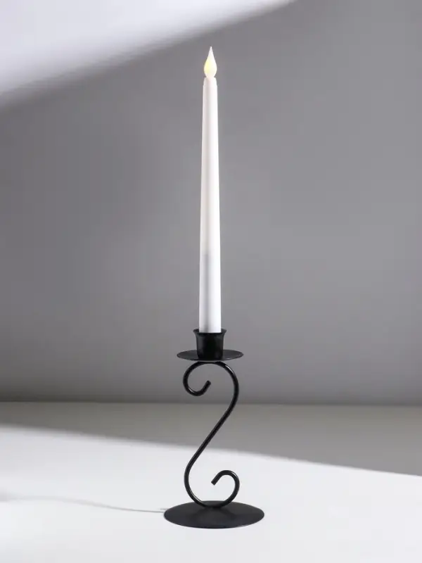 Подсвечник металл на 1 свечу  Подсвечник металл на 1 свечу "Завиток" d=2,5 см чёрный 9х9х16 см