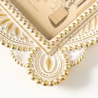 Фоторамка полистоун 10х15 см "Кружево" белая с золотом 17,5х2х22 см