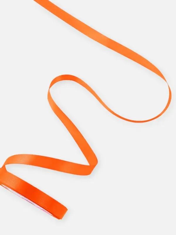 Лента атласная, 12 мм, 23±1 м, насыщенно-оранжевая №144 Лента атласная, 12 мм, 23±1 м, насыщенно-оранжевая №144