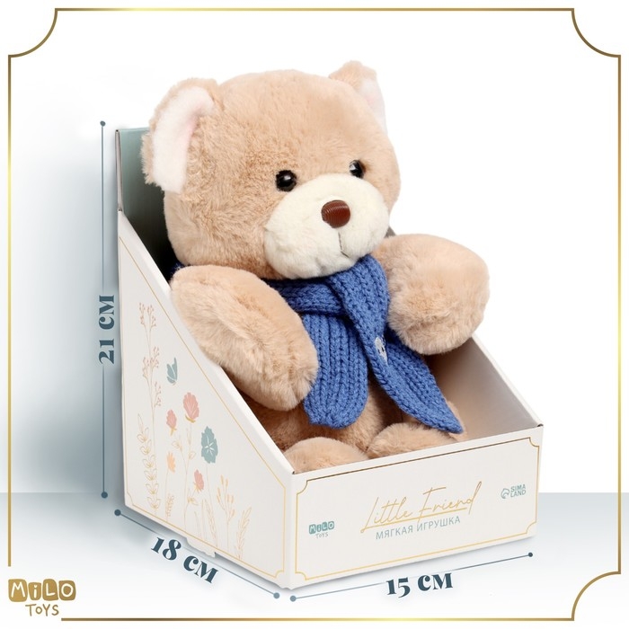 Мягкая игрушка Little Friend, мишка с синим шарфом, 23 см Мягкая игрушка Little Friend, мишка с синим шарфом, 23 см