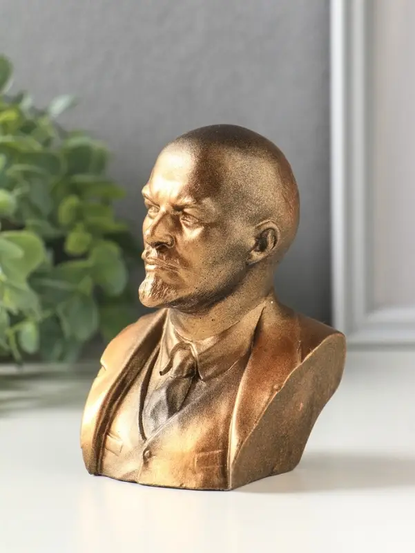 Бюст &laquo;Ленин В.И.&raquo;, фигурка гипс, под латунь, 13&times;8&times;8 см