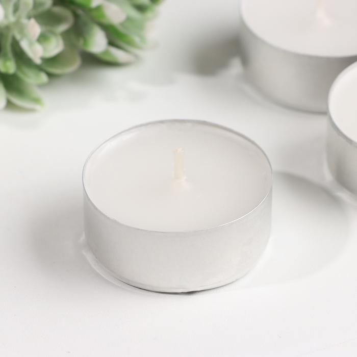 Набор чайных свечей ароматических в термоусадке Набор чайных свечей ароматических в термоусадке "Кокос", 3,8х1,6 см, 3,5 ч, 12 г, 20 штук