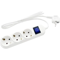 Удлинитель Power Cube 3р/5м с/з с выкл 16А бел (PC-5-5M)
