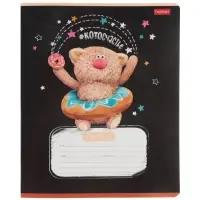 Тетрадь 18л кл Hatber "Кофейные коты", на скобе, скругл углы, 60-65г/м&sup2; 5В МИКС