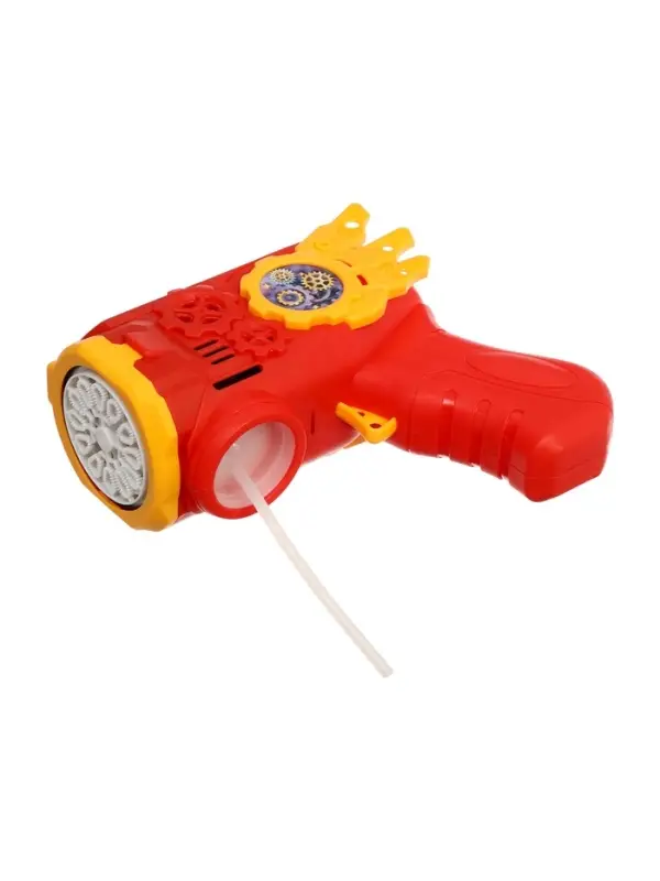 Генератор мыльных пузырей &laquo;Бластер&raquo;, световые эффекты, работает от батареек, цвет красный