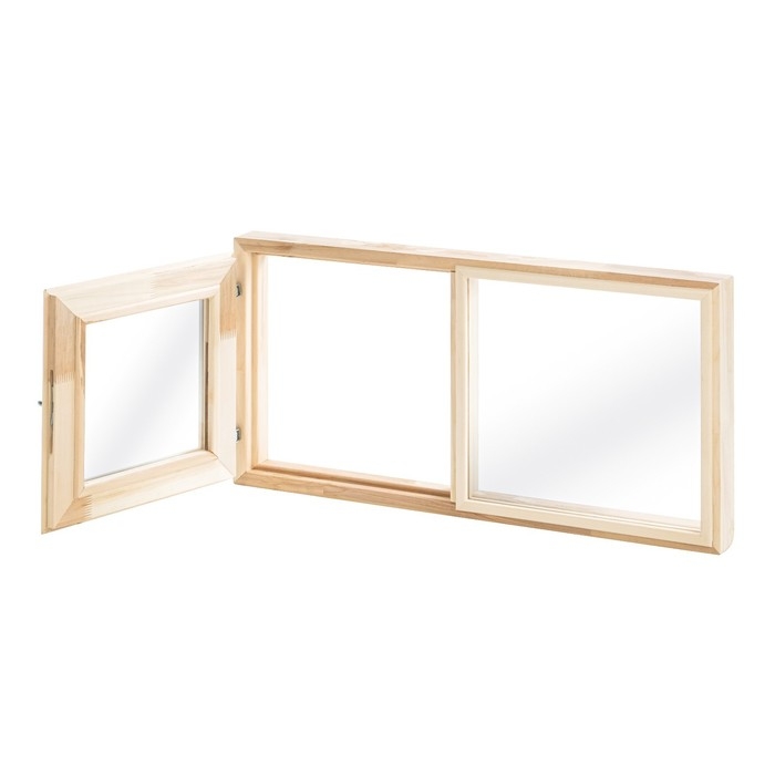 Окно двухстворчатое, одна створка открывается, двойное стекло 40х80 Окно двухстворчатое, одна створка открывается, двойное стекло 40х80