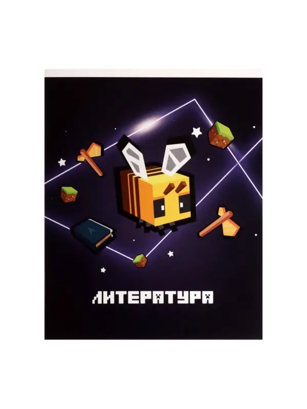 Предметная тетрадь по литературе Calligrata &laquo;Пиксели&raquo;, 36 листов, в линейку, со справочным материалом, обложка из мелованного картона