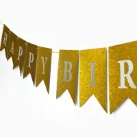 Гирлянда на ленте &laquo;Happy Birthday&raquo; золотая