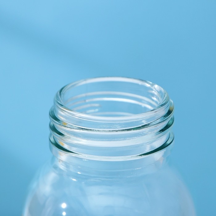 Бутылка для воды стеклянная «Лидо», 300 мл, h=17 см, цвет ремешка МИКС