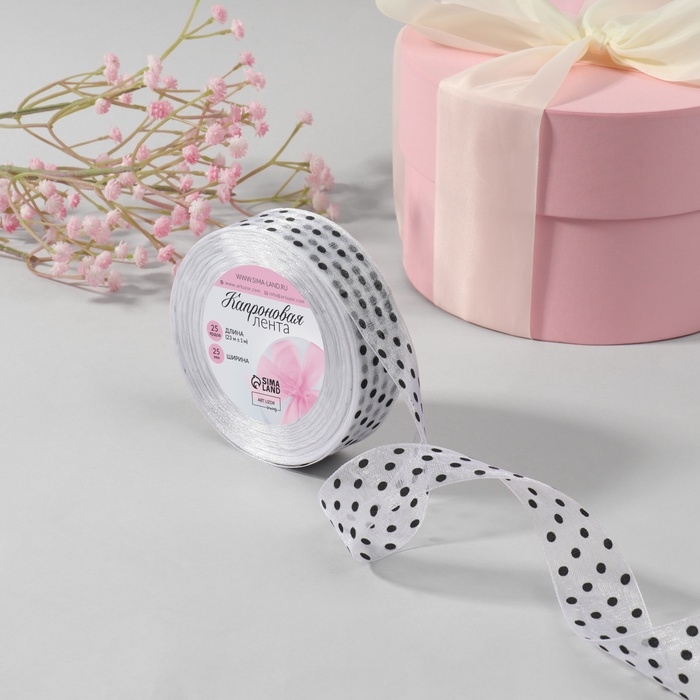 Лента капроновая «Горох», 25 мм, 23 ± 1 м, цвет белый Лента капроновая «Горох», 25 мм, 23 ± 1 м, цвет белый