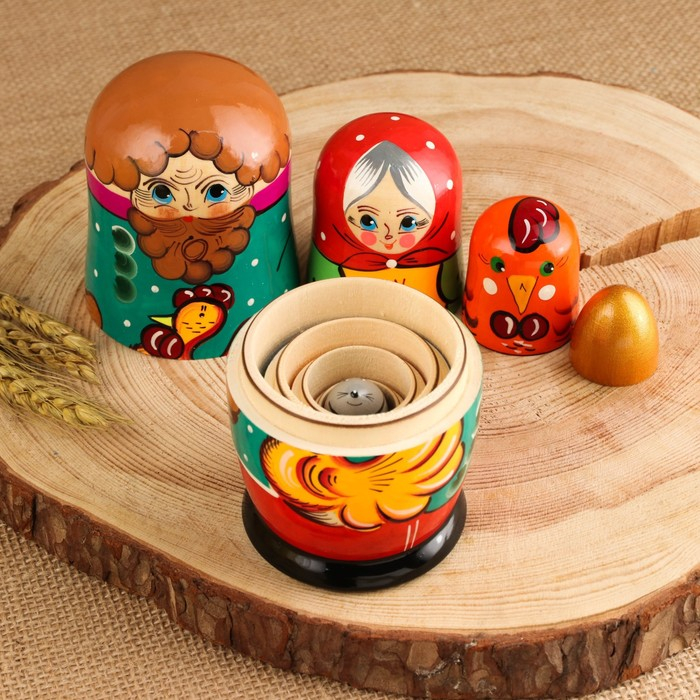 Матрёшка «Курочка Ряба», сюжетная, 5 кукольная, 13,5 - 15 см., микс Матрёшка «Курочка Ряба», сюжетная, 5 кукольная, 13,5 - 15 см., микс