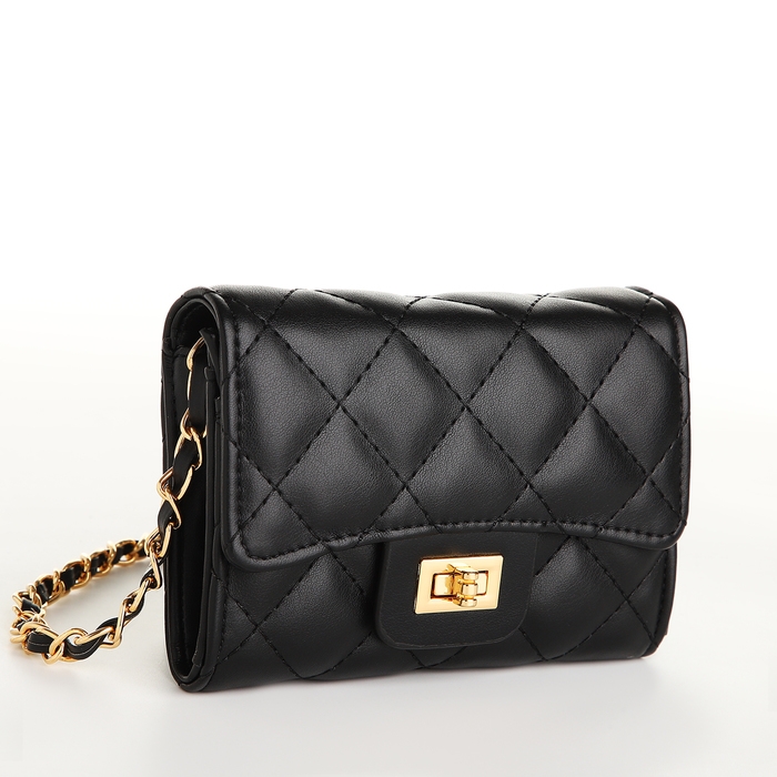 Сумка женская, мессенджер на магните, цвет чёрный Сумка женская, мессенджер на магните, цвет чёрный