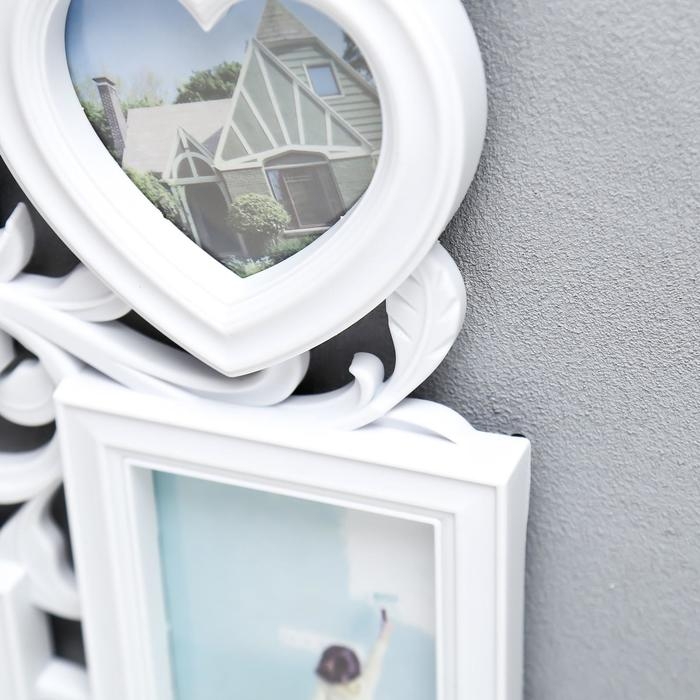 Фоторамка на 9 фото 10х10, 10х15 см  Фоторамка на 9 фото 10х10, 10х15 см "Семейная ветвь" белая 56,5х43х2 см