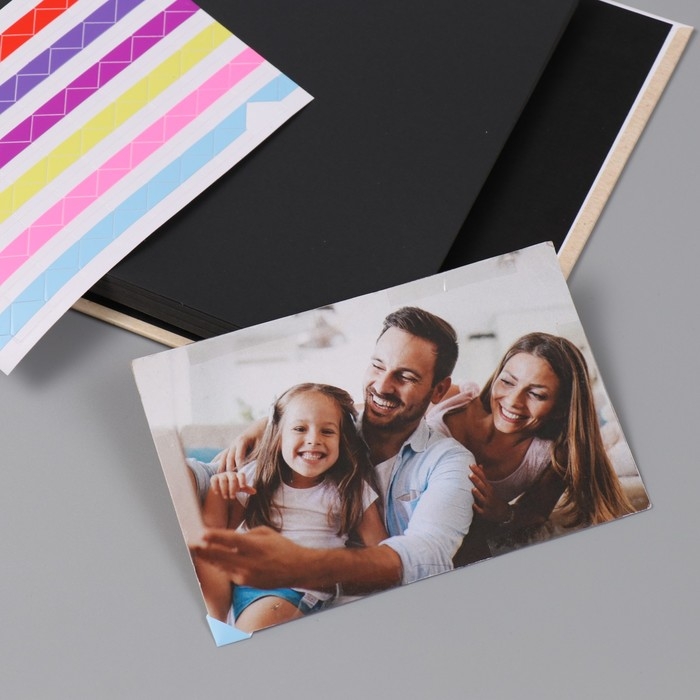 Фотоальбом 25 листов (наклейки+кольца)  Фотоальбом 25 листов (наклейки+кольца) "Классический" тиснение золото 19х27х3 см