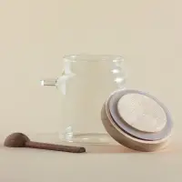Банка для сыпучих продуктов SL Home &laquo;Южная акация&raquo;, 400 мл, 10.5&times;9&times;13 см, с ложкой, стекло, прозрачная