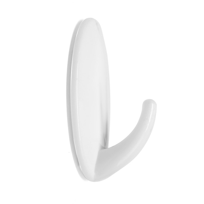 Держатель самоклеящийся ТУНДРА krep, 45х45 мм, цвет белый, овал, 3 шт.