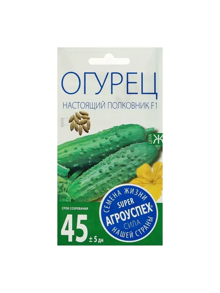 Набор семян Огурец Настоящий полковник F1, ранний, партенокарпический, 5 шт.