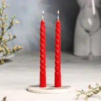 Набор свечей витых, 1.5×15 см, 2 штуки, аромат лаванда