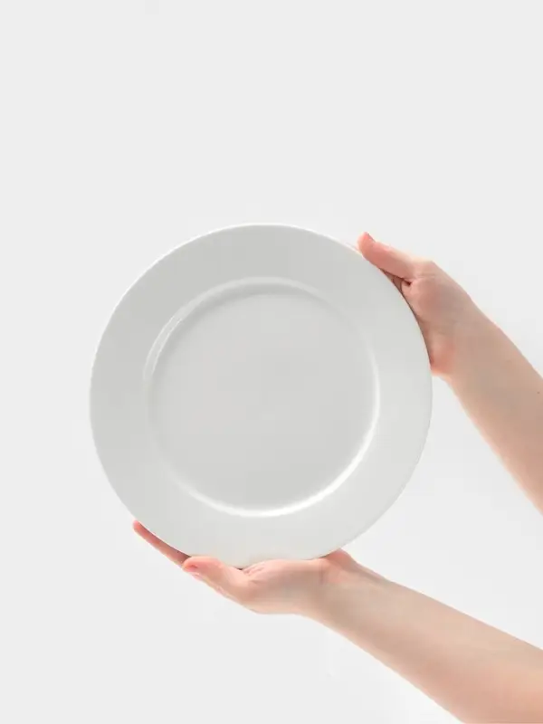 Тарелка Hanna Kn&ouml;vell, d=24 см, с бортом, фарфор, белая