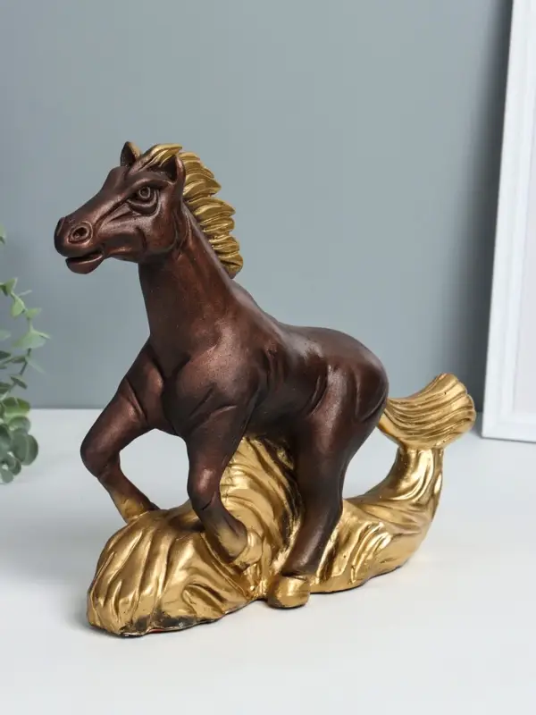 Копилка Копилка "Конь на ветру" 28х32х9.5 см, бронза с золотом