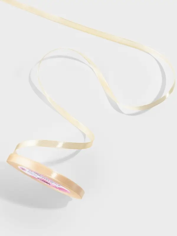 Лента атласная, 6 мм, 23±1 м, светло-бежевая №02