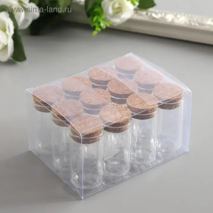 Декор для творчества стекло с пробкой «Колба» 6×3×3 см Декор для творчества стекло с пробкой «Колба» 6×3×3 см