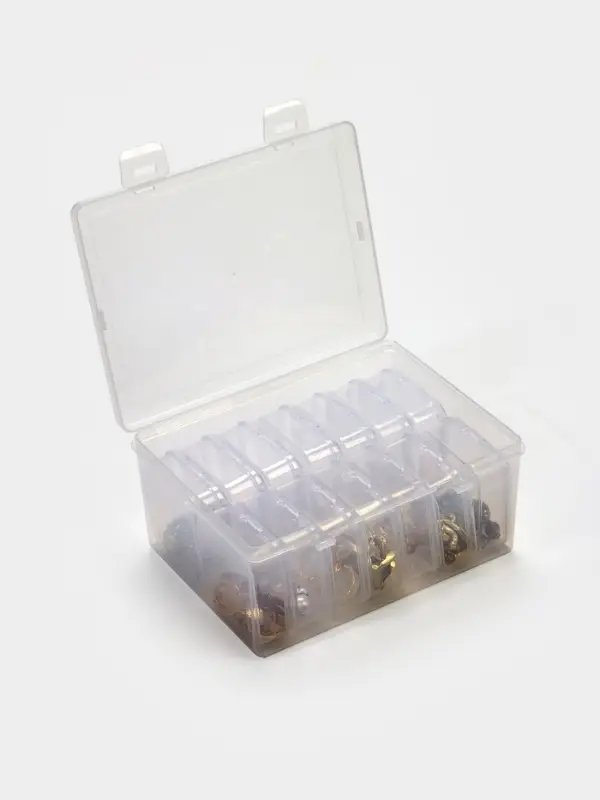 Органайзер для украшений QF, антиокислительный на 14 ячеек, 16.5&times;12&times;6 см, прозрачный