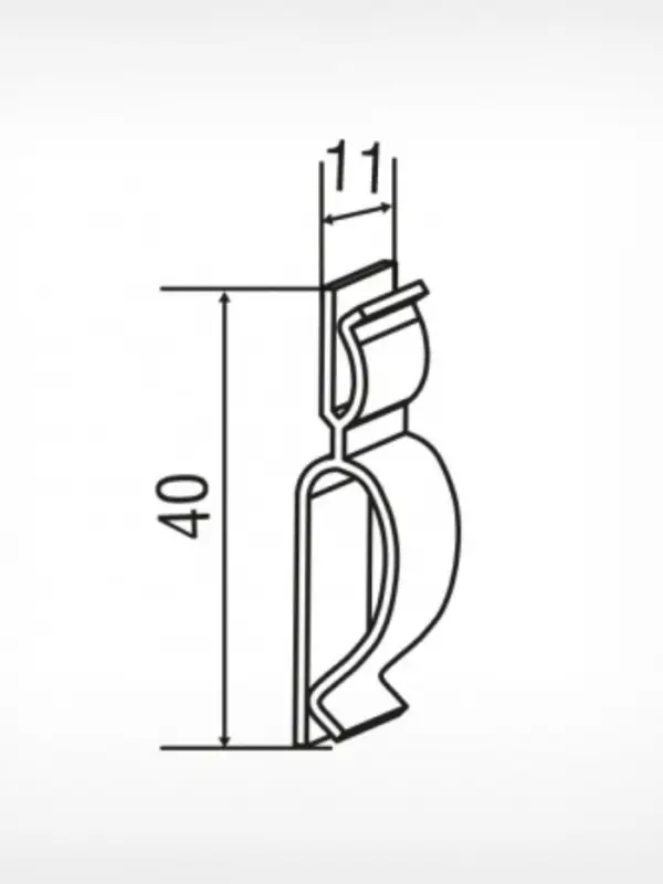 Ценникодержатель-клипса универсальная, 1,1&times;1,1&times;4 см, прозрачная