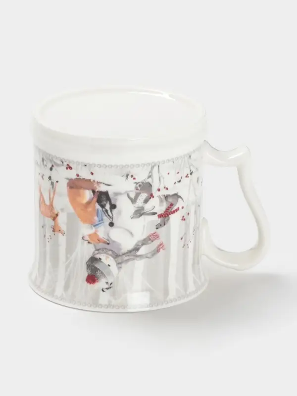 Кружка новогодняя «Снежные забавы», 420 мл, керамика, подарочная упаковка, белая