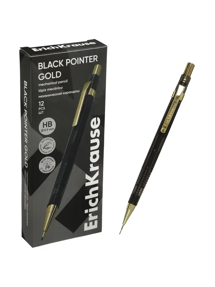 Карандаш механический 0.5 мм ErichKrause Black Pointer Gold HB