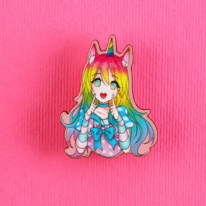 Значок деревянный «Девочка единорог», аниме, 2,6 х 3,3 см Значок деревянный «Девочка единорог», аниме, 2,6 х 3,3 см