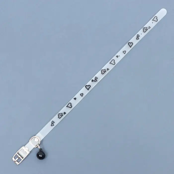 Ошейник &laquo;Нежные сердца&raquo;, 30&times;1 см, ОШ 19-26 см, светящийся в темноте., цвет МИКС