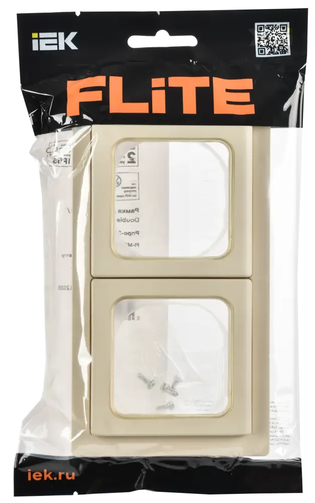 FLITE Рамка 2-местная IP55 Рпро-2-55-ФлСл сливочный IEK