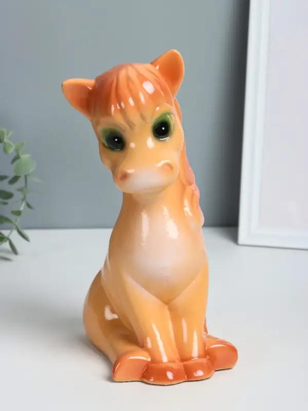 Копилка "Лошадка веселая" высота 27 см, коричневый