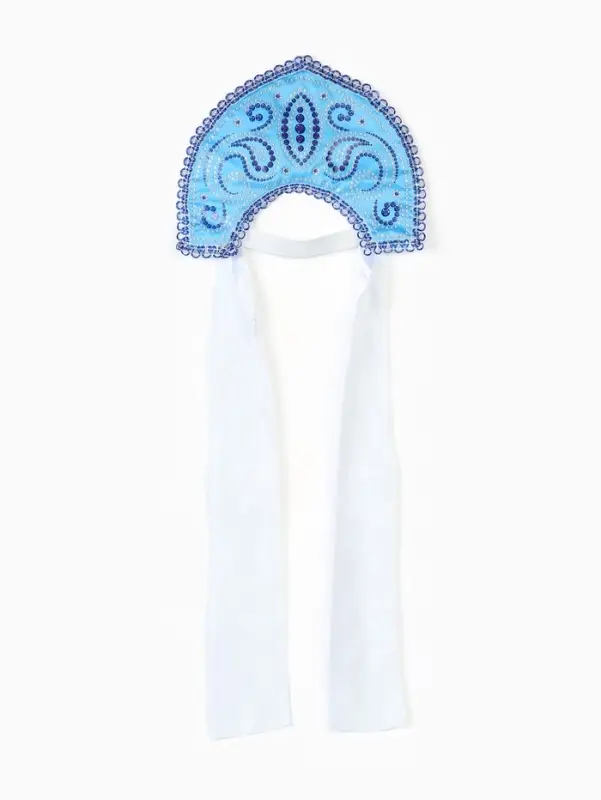 Кокошник с бусинами, на голубом фоне Кокошник с бусинами, на голубом фоне