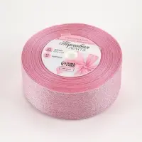 Лента парчовая, 40 мм, 23&plusmn;1 м, розовая №013