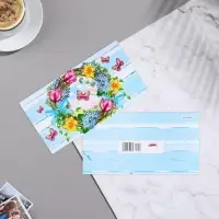 Конверт для денег "Цветы - 4" 18,5х8,5 см