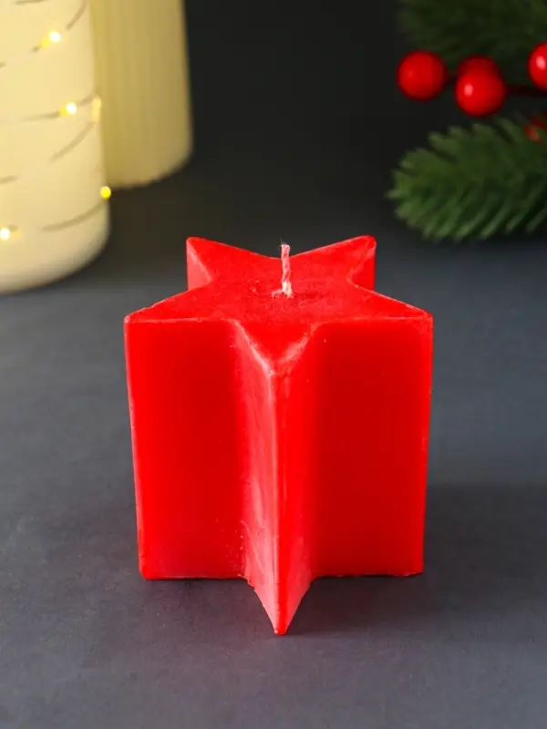 Свеча "Большая звезда" 70*70*70 мм, красная