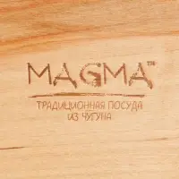 Сковорода Magma &laquo;Ханой&raquo;, 23&times;13.5&times;3.5 см, на деревянной подставке, индукция, чугун, чёрная