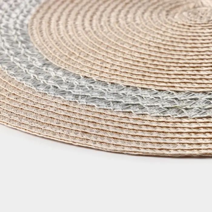 Салфетка сервировочная на стол Доляна &laquo;Оскар&raquo;, d=38 см, бежевая