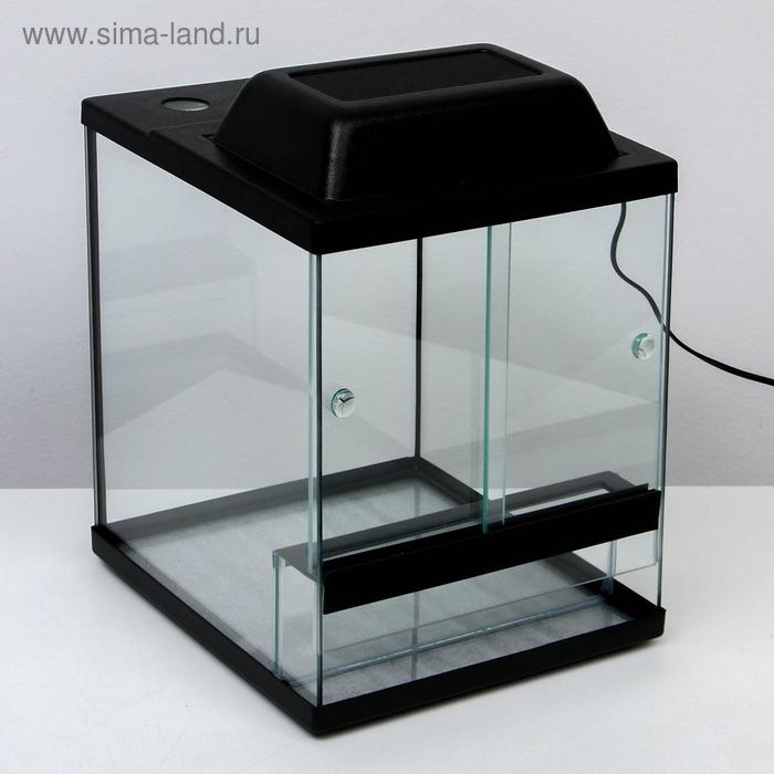 Террариум с раздвижными дверцами 30 л, черный 30 х 30 х 35 см Террариум с раздвижными дверцами 30 л, черный 30 х 30 х 35 см