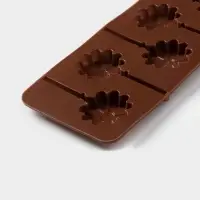 Форма для леденцов Доляна &laquo;Ромашка&raquo;, силикон, 9.5&times;24&times;1 см, 6 ячеек (d=3.8 см), с палочками, МИКС