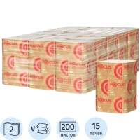 Полотенца бумажные д/дисп FocusPremium2сл 200л15пач/уп_5083739/50202900_п/э