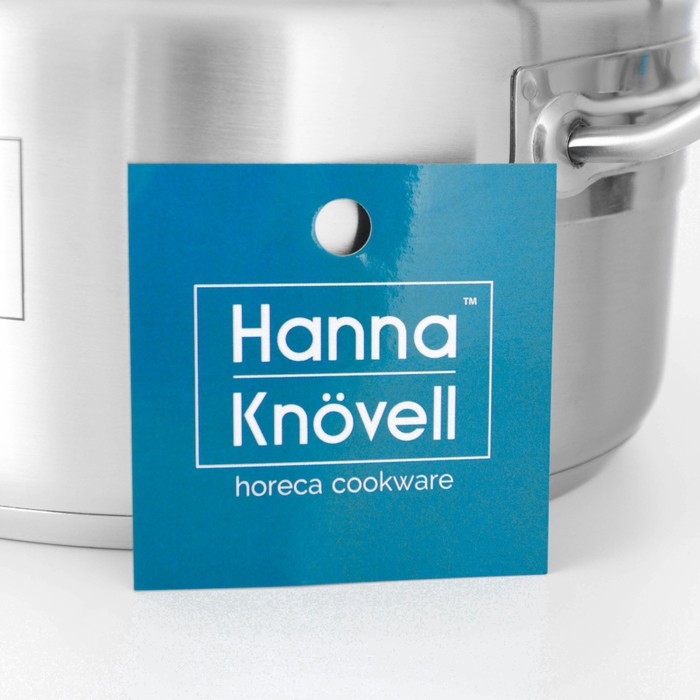 Кастрюля из нержавеющей стали Hanna Knövell с крышкой, 3 л, d=20 см, h=9,5 см, толщина стенки 0,6 мм, индукция Кастрюля из нержавеющей стали Hanna Knövell с крышкой, 3 л, d=20 см, h=9,5 см, толщина стенки 0,6 мм, индукция