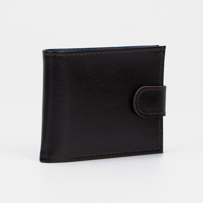 Портмоне мужское на кнопке TEXTURA, для купюр, для карт, для монет, цвет коричневый